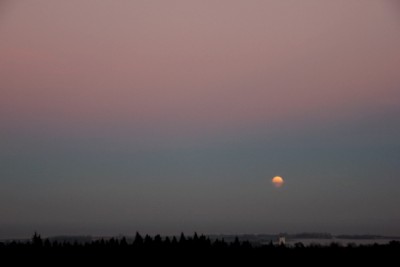 Super(?)-Mond mit Gegendämmerung vom Hessenstein