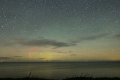 Polarlicht und etwas grünes Airglow gegen 21:05 UTC