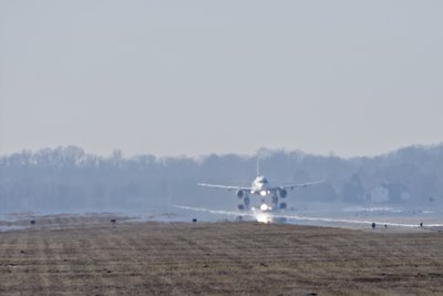 Doppelte Luftspiegelung Flughafen München 15.02.2019 14:45 Uhr