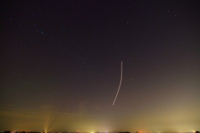 Hier hat es ein Flugzeug eilig gehabt, mit fotografiert zu werden.