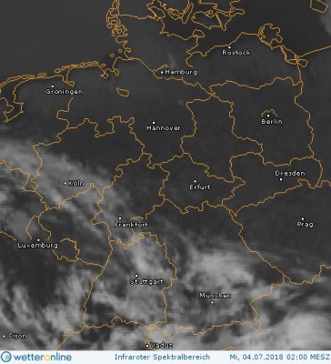 Abb. 2: Satellitenbild (Infrarot) vom 04.07.2018, 02.00 MESZ.<br />Quelle: http://www.wetteronline.de/