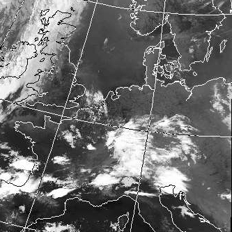 Abb. 3: Satellitenbild (Infrarot) von MetOp-B vom 15607.2018, 22.52 MESZ.<br />Image courtesy to Dundee Satellite Receiving Station, Dundee University, Scotland.