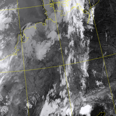 Abb. 2: Satellitenbild (Infrarot) von NOAA 20 vom 04.06.2019, 02.45 MESZ.<br />    Image courtesy to Dundee Satellite Receiving Station, Dundee University, Scotland.