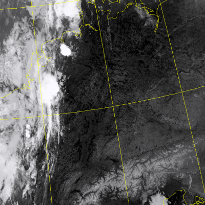 Abb. 2: Satellitenbild (Infrarot) von NOAA 20 vom 04.06.2019, 03.04 MESZ.<br />Image courtesy to Dundee Satellite Receiving Station, Dundee University, Scotland.