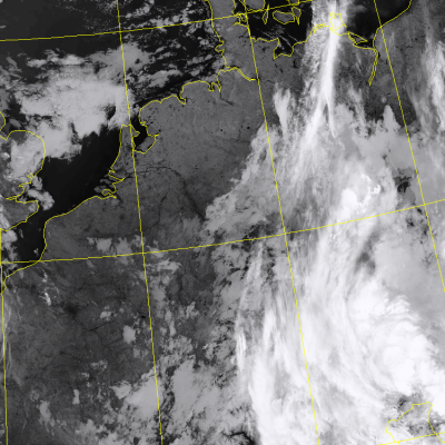 Abb. 2: Satellitenbild (Infrarot) von NOAA 20 vom 29.05.2019, 02.58 MESZ.<br />Image courtesy to Dundee Satellite Receiving Station, Dundee University, Scotland.