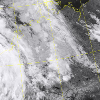 Abb. 2: Satellitenbild (Infrarot) von NOAA 20 vom 11.07.2019, 02.51 MESZ.<br />Image courtesy to Dundee Satellite Receiving Station, Dundee University, Scotland.