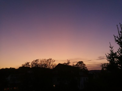 Purpurlicht über Oberursel, aufgenommen am 13.10.19 um 18:57