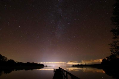 Selenter See -  Westen Richtung Kiel, Milchstrasse, Airglow