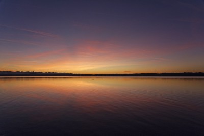 Abendrot über dem Starnberger See - von Ambach aus gesehen. 29.12.2019