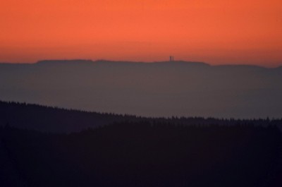 Luftspiegelung am Großen Inselsberg im Thüringer Wald