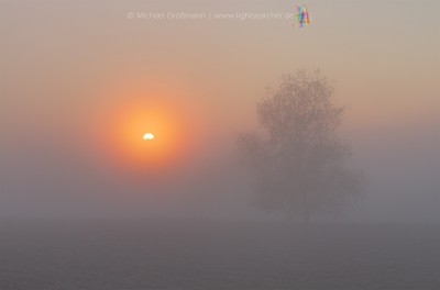 nebliger Sonnenaufgang mit Korona am 28.11.