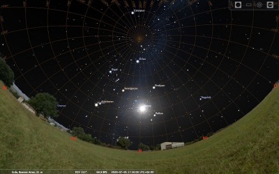 Sirius am Tage – Himmelsansicht Buenos Aires (Argentinien)(erstellt mit: stellarium)