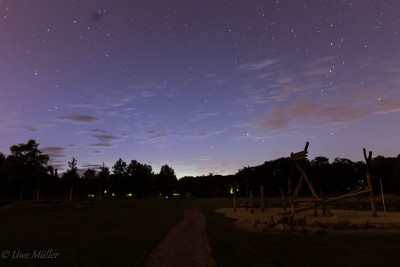 leichtes fotogr. Nordlicht kurz vor Mitternacht