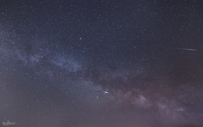 Aufgenommen um 3:19 Uhr MESZ, Canon 6D, Walimex 24mm f/1.4, ISO 200, 360s, nachgeführt mit iOptron SkyTracker