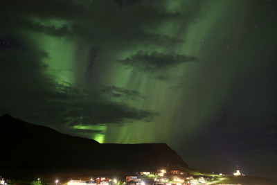 Polarlicht über Vik i Myrdal