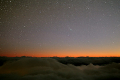 C/2021 A1 am 11.12.2021 gegen 06:30 UT. Einzelaufnahme, 70mm, f/4, ISO 6400, 60s.