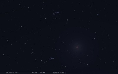 Der verfinsterte Mond mit Uranus und Vesta (aus: stellarium)