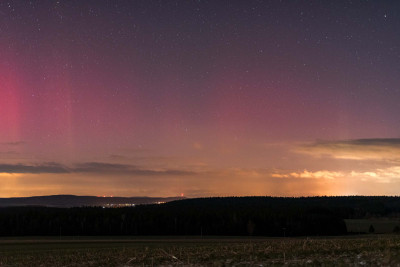 Detailaufnahmen Polarlicht, Beamer und Lichtsäulen