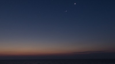 Merkur schwach über dem Horizon 6:39 MESZ