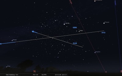 Eintragung der Rückverlängerung der fotografierten Spur