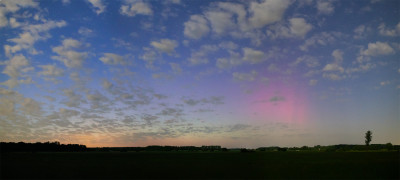 Westerrade, 23:38:58 MESZ, Panorama aus zwei Fotos.