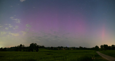 Bad Oldesloe, 01:15:45 MESZ, Panorama aus zwei Fotos.