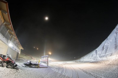 Lichtsäulen an künstlichen Lichtquellen