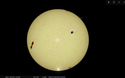 Erde vor der Sonnenscheibe (von Jupiter aus)