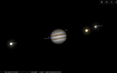 Jupiter mit seinen Monden, Callisto im Transit