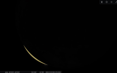 07:46 kurz vor 1. Totalität, Erde beginnt Transit