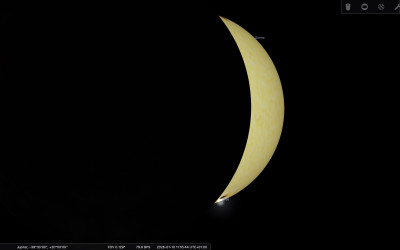 11:16 nach 2. Totalität und Ende 2. Erdbedeckung, Erde bereits am Ende des Sonnentransits