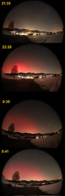 Abnahme der Beleuchtung und veränderliches Polarlicht