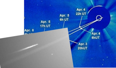 Auf Lefaudeux Simulation sind beide Schweife zu erkennen