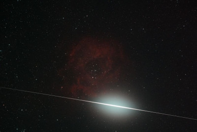 Optik: 80mm Apo f/6, 0,8x Flattener, Optolong L-eNhance Duo-Schmalbandfilter<br />Kamera: ZWO ASI 2600 MC Pro, Gain 300, 120 sec Belichtung<br />Ort und Zeit: 50°52'8'' N, 8°1'15'' O; 07.03.2026, 20:51:55-20:53:55 MEZ<br />Bearbeitung: Entrauschen, Strecken, Kontrast mit Lightroom