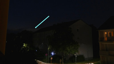 Uhrzeit: 03:24 MESZ; Höhe 5°, Azimut um 45°, Helligkeit 1