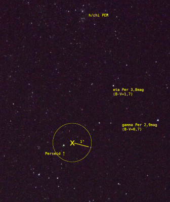 Punktförmiger Perseid 14.08.2026 00:43:36 UTC