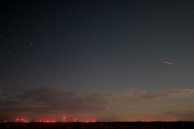 22:37 UT - Beginn der Sichtung - minimale grüne Aufhellung (fotografisch)