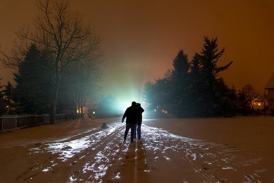 In der Langzeitbelichtung ist nur diffus der 22° Halo zu erkennen.